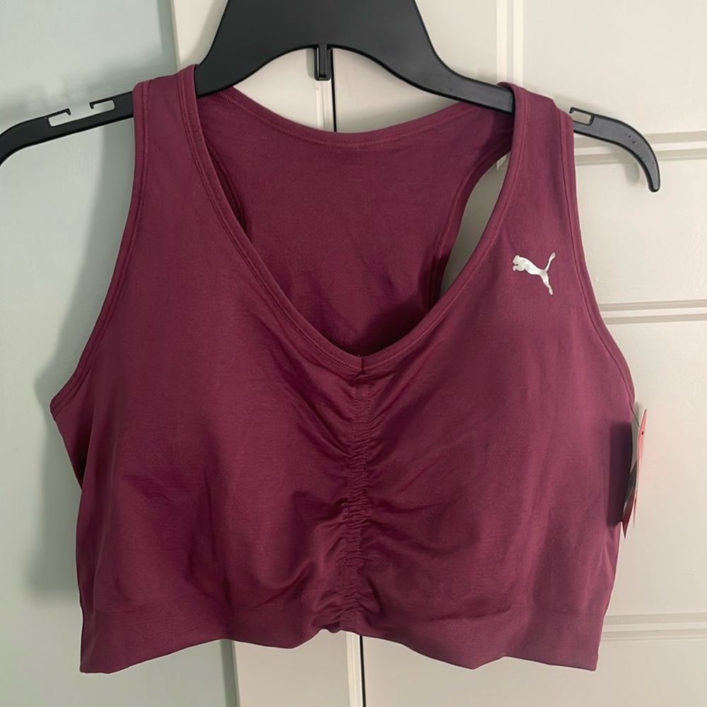 NWT PUMA Maroon 2X Low Support Seamless Bra